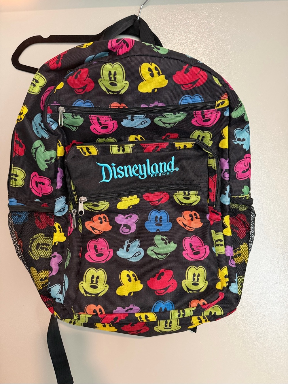 Disneyland Resort Black Multicolor Mickey Faces Backpack